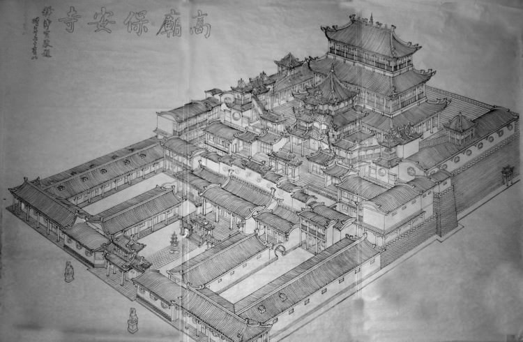 傳統寺廟規劃設計及寺院圖紙分析